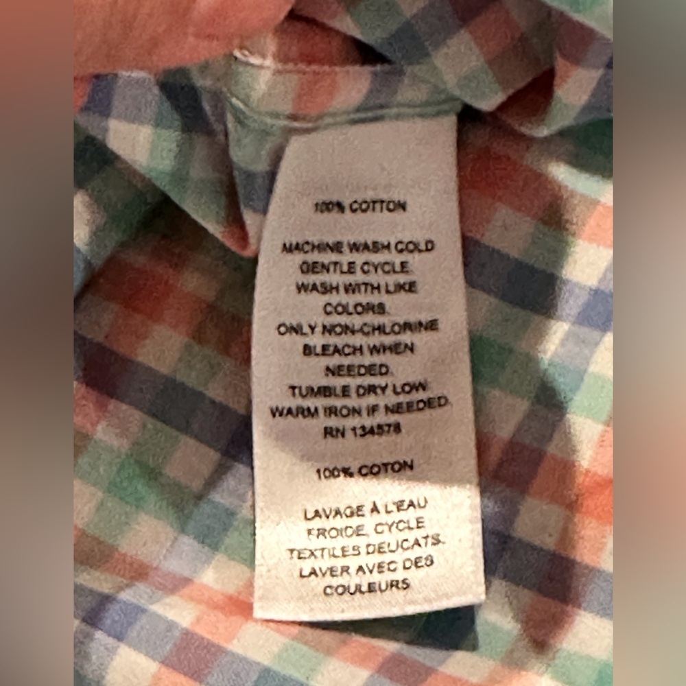 Vineyard Vines Boys XL 18 Multicolor Checkered Shirt - Picture 5 of 6